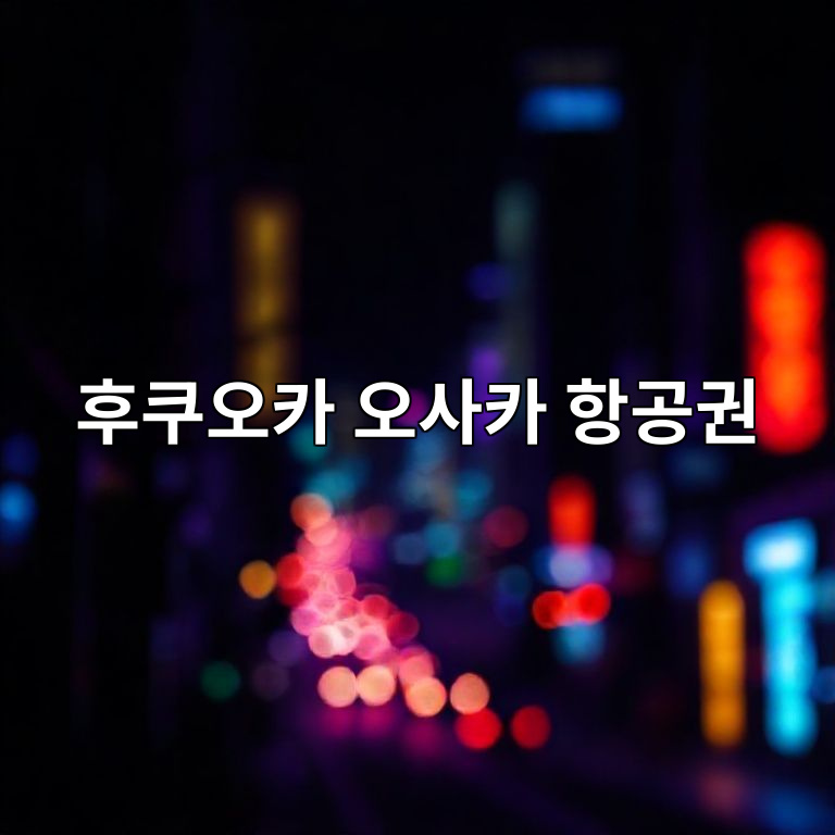 후쿠오카 오사카 항공권